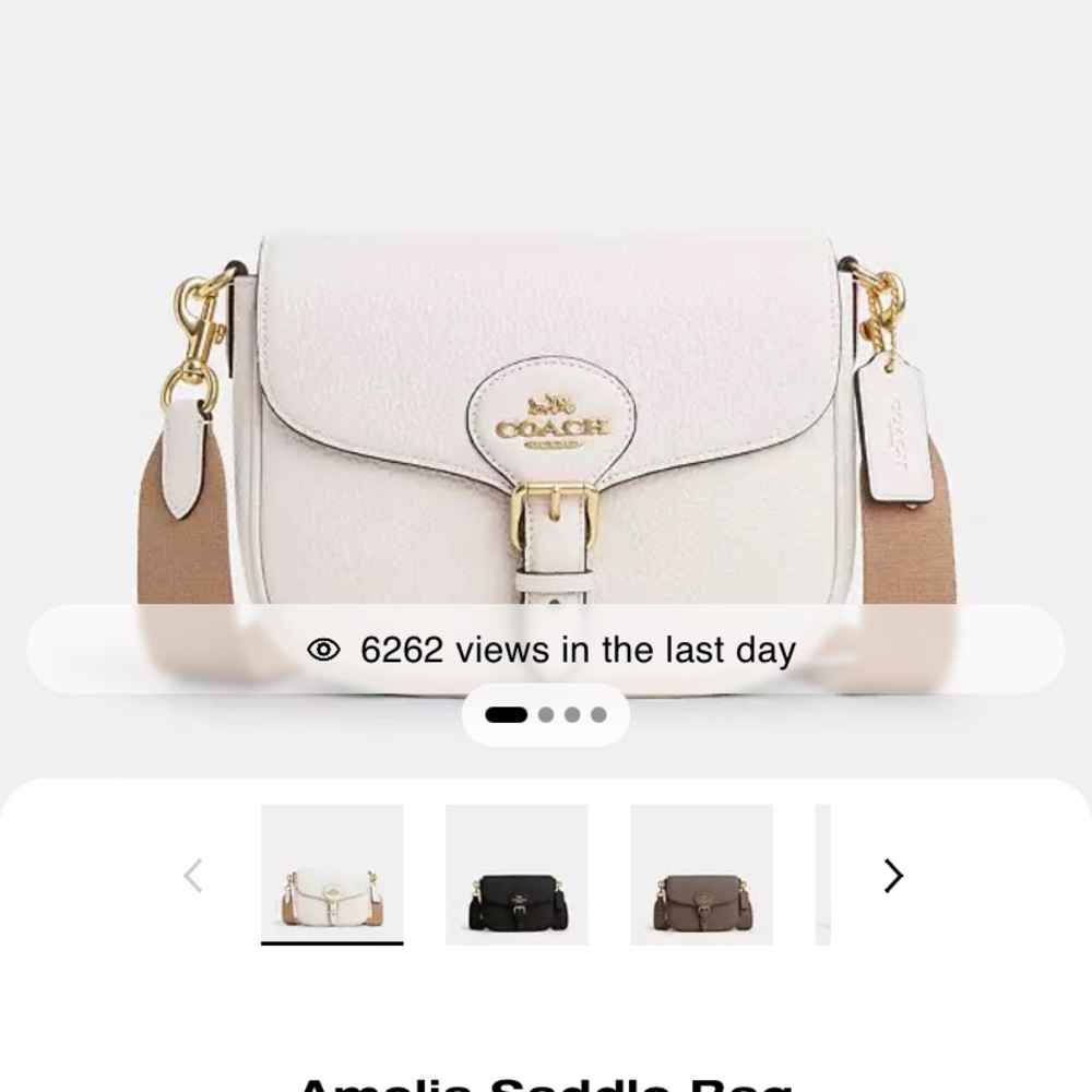 Coach White and Tan Crossbody Bag with Gold Hardware